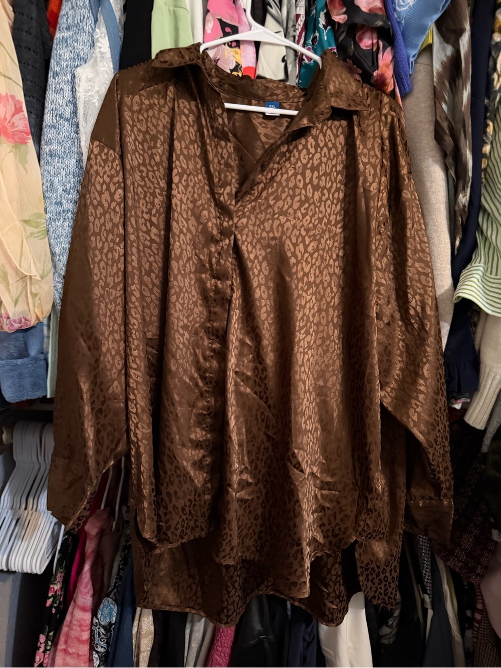 Old navy Leopard-Print Brown Women's Shirt XXL